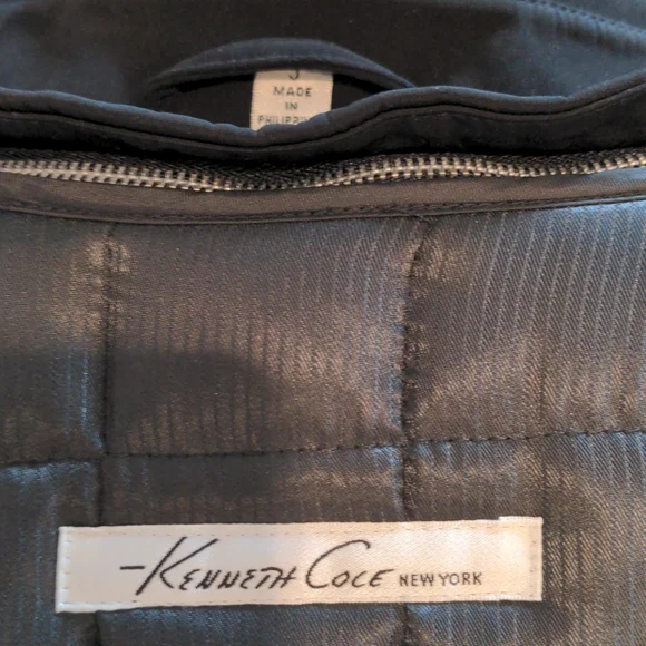 Kenneth Cole New York Black raincoat size small - Picture 11 of 14